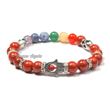 Red Jasper | Hamsa Evil Eye Chakra Bracelets